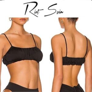 RIOT SWIM  Hawthorne Bikini Top - Black sz L NWT